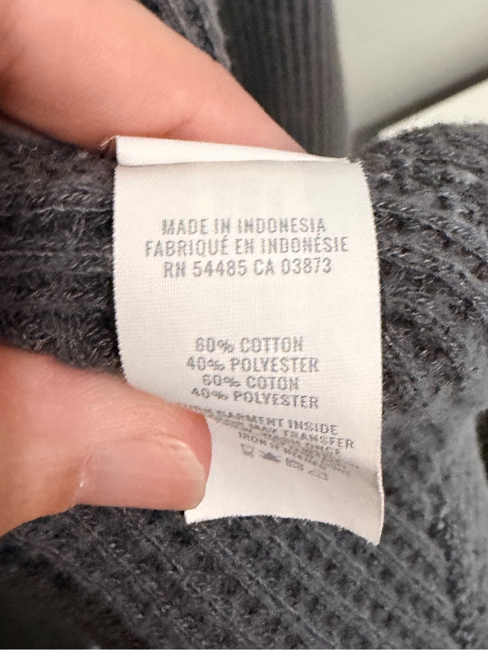 Aerie LumberJane Waffle Knit Shirt Charcoal Grey Oversized Button Down XL - Picture 6 of 6